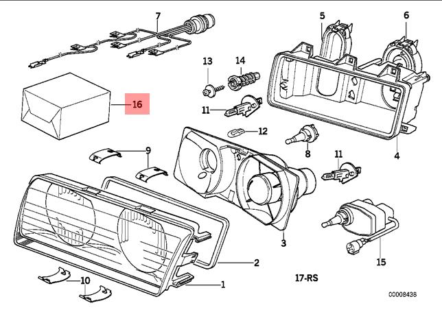 Genuine BMW 3 Series E36 Repair Kit Headlight OEM ... 04 tacoma headlight wire diagram 